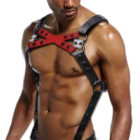 Fetish Gay Genu Leather Chest Harness Men Adjustable Sexual Body Bondage Cage Harness Belts Rave Gay Clothing for Adult Sex