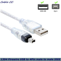 USB Male to Firewire IEEE 1394 4 Pin Male iLink Adapter Cord Firewire 1394 Cable for SONY DCR-TRV75E DV