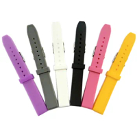 Men Women Child Silicone Watch Strap Diver Watch Band Rubber Wrist Watch Bracelet 14mm With Stainless Steel Buckle Clasp