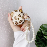 Cute Leopard Earphone Case for AirPods Pro2 Air Pods Case for AirPods 3 Shockproof Case Cover with Shell Keychain for Airpods