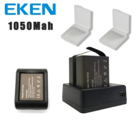 EKEN 2pcs/set 3.7V PG 1050mAh Battery for EKEN SJCAM Action Camera h9r h8r h6s h5s H3r C30 F68 SJ4000 with Dual Battery Charger