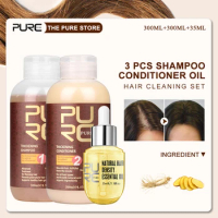 PURC Shampoo for Hair Growth Men Women Fast Grow Hair Oil Serum Gel Ginger Rosemary Biotin Anti Hair Loss Treatment Spray Set