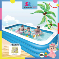 Hot Sale (L)262x(W)175x(H)60cm - Inflatable 3 Rings Swimming Pool Kolam Mandi Kolam Renang