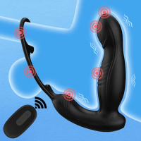 Remote Control Male Prostate Massager Powerful Vibrator Cock Ring Butt Plug Anal Sex Toys for Gay Couples Prostate Stimulator