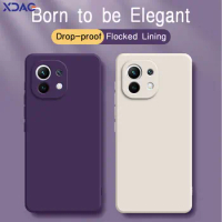 Original Square Liquid Silicone Phone Case for Xiaomi Mi 11 11T 11X Pro Ultra Lite NE 5G Shockproof Mobile Cover Mi11 11Lite 11i