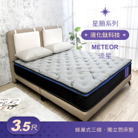 Boden-星願系列-流星Meteor 液化鈦科技機能蜂巢式三線獨立筒床墊-3.5尺加大單人