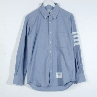 Thom Browne Kemeja THOM BROWNE 4 BAR BUTTON DOWN LIGHT BLUE LONG SHIRT 100% ORIGINAL