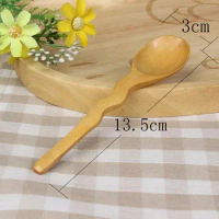 Wooden Spoon Kitchen Cooking Teaspoon Condiment Utensil Coffee Spoon Kids Ice Cream Tableware Tool F20173712