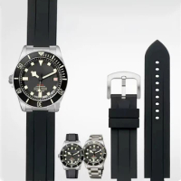 Silicon Watchband for Tudor PELAGOS Series 25500TN 25600TN Black Waterproof Rubber 22mm Dedicated Lug Watch Belt