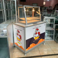 meja dan etalase ayam fried chicken berikut stiker 3 sisi