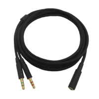 Replacement 3.5mm Universal 2 in 1 Gaming Headset Audio Extend Cable For HyperX Cloud II/Alpha/Cloud Flight/Core Headphone