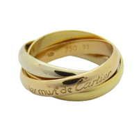 【二手名牌BRAND OFF】Cartier 卡地亞 Trinity系列 18K 三色金 三環戒 #55