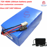 72V 40Ah Lithium Battery Pack NMC Li-Ion Ebike Battery Pack for 72V 3000W 5000W 7000W In GA PF 18650 Cells + 84v 10A Charger