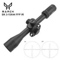 MARCH SK 3-15x44 FFP Tactical Caza Riflescope Spotting Scope for PCP Rifle Hunting Illumination Airgun Airsoft Optical Sight