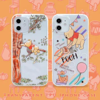 Disney Winnie The Pooh Silicone Black Cover For Apple IPhone 12 Mini 11 Pro XS MAX XR X 8 7 6S 6 Plus 5S SE Phone Case