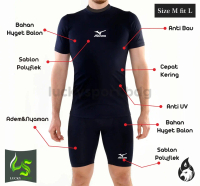 Manset Baselayer Pendek + Celana Baselayer Pendek Manset Olahraga