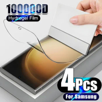 4pcs HD Hydrogel Film For Samsung Galaxy S24 S23 S22 Ultra S21 Plus S20 FE Note 20 Ultra A54 A53 A52 A34 A14 5G Screen Protector
