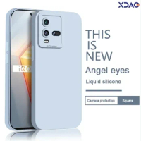 Internal Flocking Phone Case for VIVO IQOO 10 Pro 10Pro 5G Angel Eyes Soft Liquid Silicone Luxury Original Shockproof Back Cover