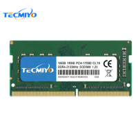 TECMIYO 16GB DDR4 2133MHz Sodimm Ram PC4-17000S Notebook Memory RAM 2RX8 1.2V for Laptop