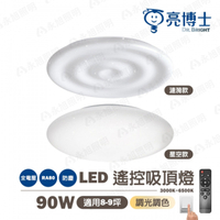 🚍 免運【亮博士】90W LED吸頂燈 防塵防水 IP50 適用8-10坪 壁切兩段調光 遙控調光調色 全亮/助眠夜燈
