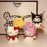 Sanrio Micro Building Blocks Mymelody HelloKitty Kuromi Model Pachacco Assembled Puzzle Figure Birthday Collection Gift