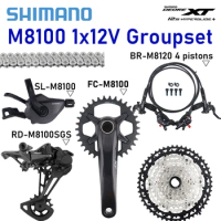 Shimano XT M8100 12V Groupset M8120 Brake 12S Shifter Derailleur M8100 Crankset 175 170mm 32T 34T 12 Speed K7 MS HG MTB Chain