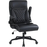 PU Leather Computer Chair With Lumbar Support Gaming Chairs for Pc Ergonomic Home Office Desk Chairs High Back Work Chair Black