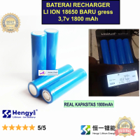 BATERAI HONGLI 18650 flat top BARU real 1800mAh Baterai Senter SWAT Baterai Power Bank GARANSI