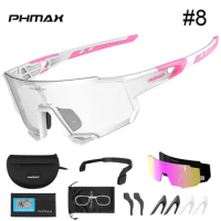 PHMAX Men Cycling Glasses Photochromic Cycling Sunglasses 3 Lens Unisex Polarized Cycling Eyewear photochromic sunglasses