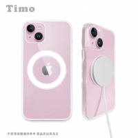 【Timo】iPhone 15 Plus 6.7吋 MagSafe磁吸四角防摔透明手機殼