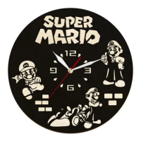 Video Game Famous Role Retro Wooden Artwork Wall Clock Home Decor For Kid Room Brother Plumber Adventure Game Rustic Wall Watch