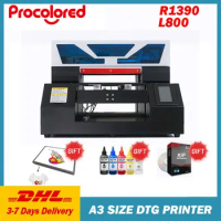 A3-19 DTG Printer A3 EPSON 1390 L800 Direct To Garment Textile Printing Machine for Light Dark Colored Garments TShirt Printer