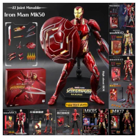 Hot Toys Iron Man Spider Man Nano Armor Joint Movable Action Figures Model Toys Collectible Doll Set Desktop Ornaments Kids Gift