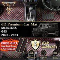 Top Carpet MERCEDES G63 ( 2020 - 2023 ) 6D PU Leather Car Carpet VIP Car Mat Floor Mat Alas Kaki Kar