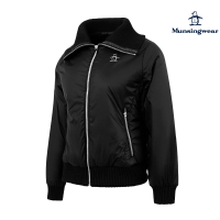 Munsingwear 企鵝牌 女款黑色翻領彈性保暖鋪棉外套MLSL6601