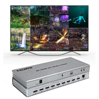 4K 8x1 HDMI Quad Multi-viewer Seamless Switch Hdmi Multiviewer 8 in 1 out Video converter screen split for PS4 DVD Camera PC TV