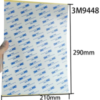 4 sheets 3M 9448A White/black Double Face Adhesive Sticker, A4 size (210mmx290mm), Widely Use, Custo