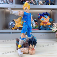 【宜家良品百貨】港版 七龍珠 YW 戰損魔化貝吉塔手辦雙頭雕雙手臂 可發光動漫模型擺件