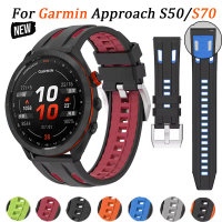 Tali Silikon, Untuk Garmin Pendekatan S50 / S70, 42mm dan 47mm, Gelang Gantian Sukan, Aksesori Tali