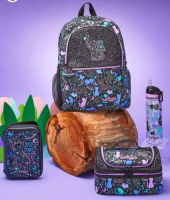 Terjangkau Smiggle Wild Side Starry Kitty Cat Backpack Lunchbag Bottle Set