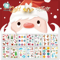Rocooart Christmas Decorations Tattoo Stickers Children Party Gift Temporary Tattoo Snow Santa Tattoo For Kids