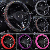 2024 Full-Diamond Car Steering Wheel Cover, All-Season Universal Velvet Steering Wheel Cover, Women'