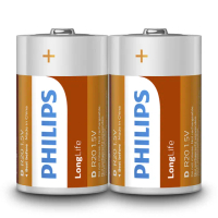 【Philips 飛利浦】1號碳鋅電池 共6顆(2入*3)