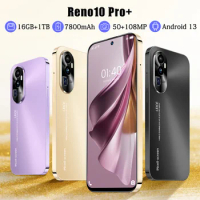 Global Reno 10 Pro+ 16G+1TB 7.3HD 50MP+108MP 5G Screen Smart Phone 7800Mah Android13 Celulare Dual Sim Face Unlocked NFC Phone