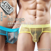 I no logo 全面透視超彈網眼低腰男三角褲 BF0051