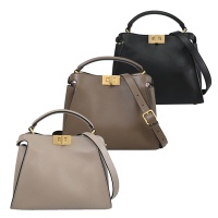 FENDI Peekaboo Iconic 經典小轉釦雙層手提斜背兩用包(多色可選)