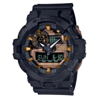 【CASIO 卡西歐】G-SHOCK新古典金屬質感雙顯手錶_黑X金_GA-700RC-1A_53.4mm