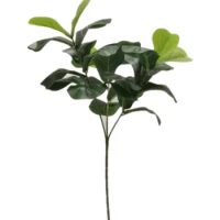 One Artificial Ficus Lyrata Leaf Stem Faux Green Ficus Pandurata Tree Branches for Greenery Wall Floral Decoration