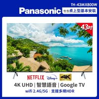 Panasonic國際 43吋 4K LED 液晶智慧顯示器TH-43MX800W