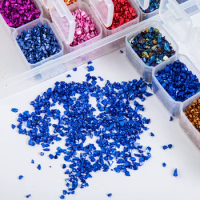 Crushed Glass Irregular Stone Chunky Sequins Iridescent Flakes for DIY Epoxy Resin Nail Art 2-4MM Embellishment Accessories